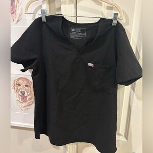 Medium black scrub top